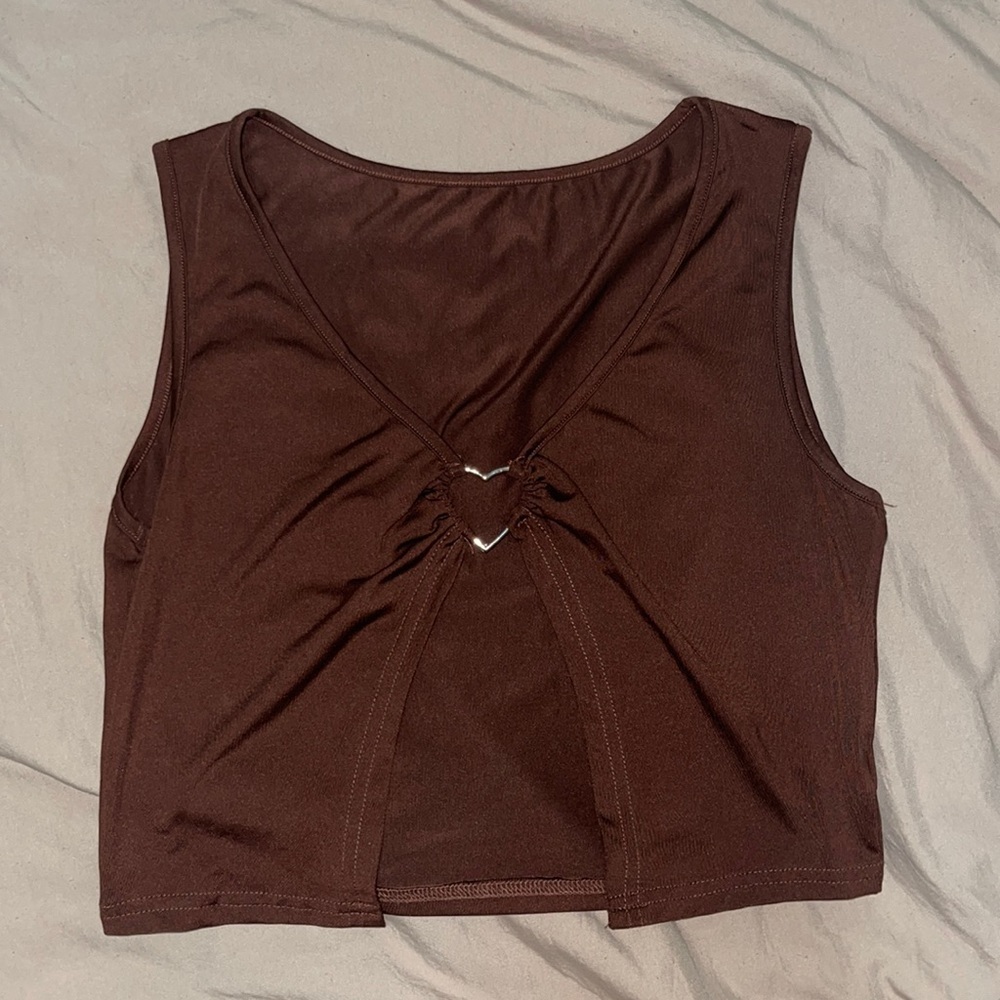 Brown y2k inspired crop top
